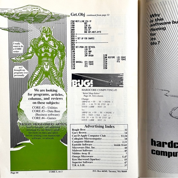 Core Spring 1983 Volume 1 Number 1 Premier Issue. Computers. Vintage. New. - Picture 4 of 11